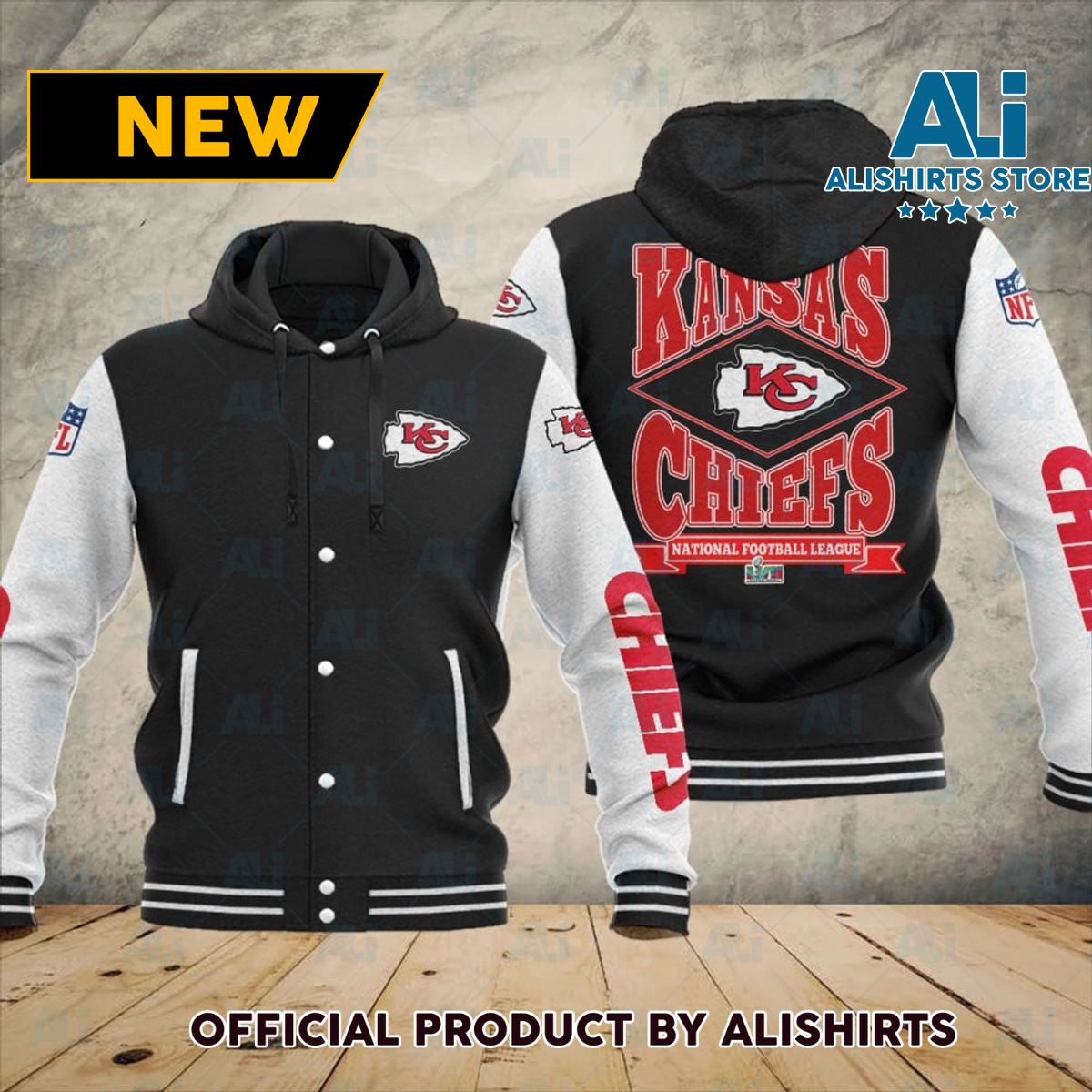 Commemorative Kansas City Chiefs Super Bowl LVII Champions Hooded Varsity Jackets