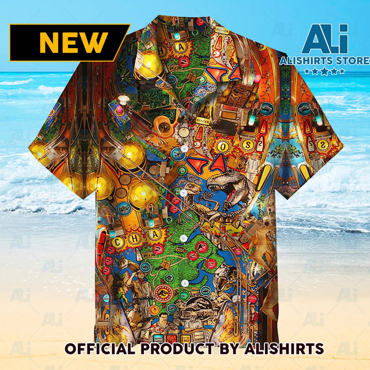 Dinosaur Park Pinball Universal Hawaiian Shirt