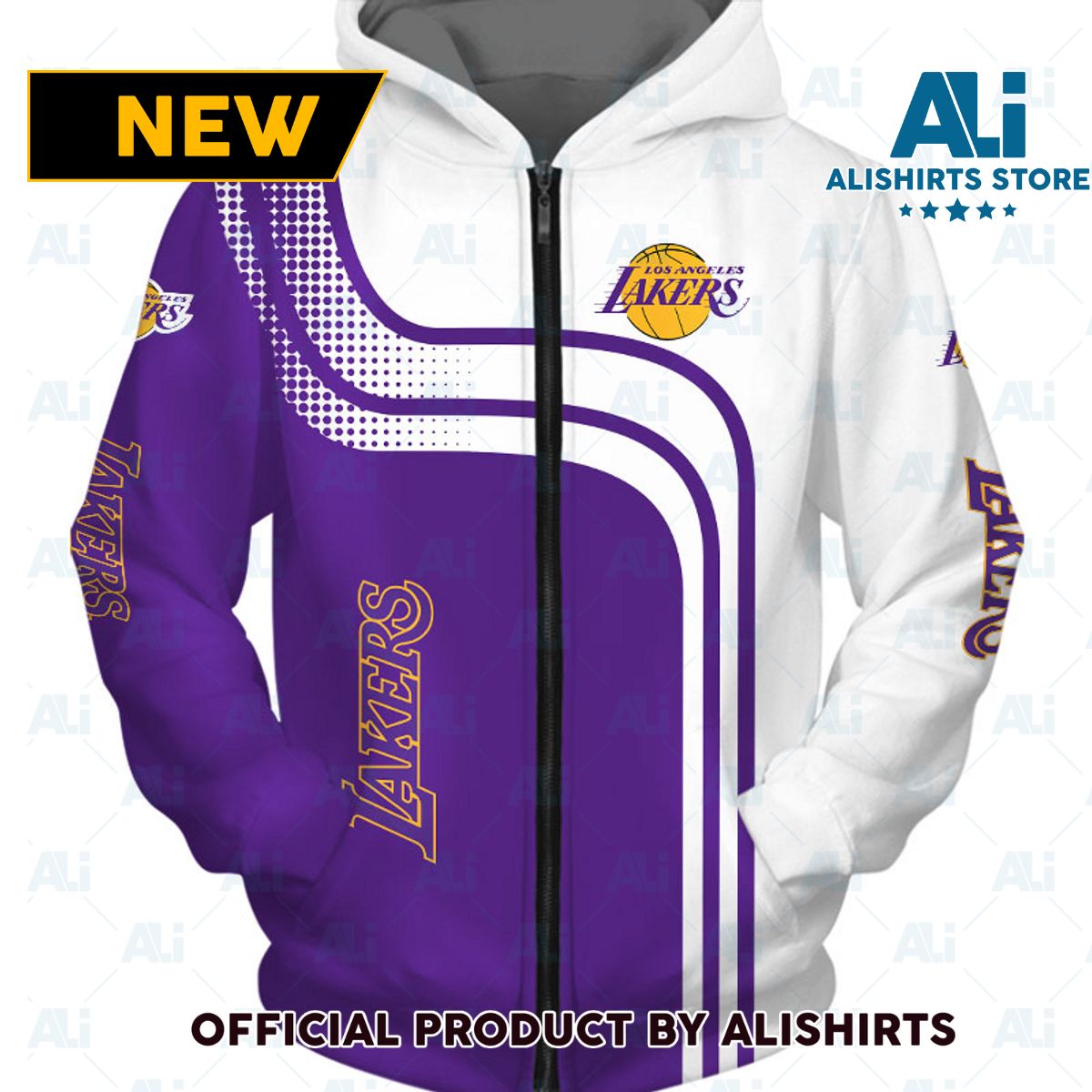 NBA Los Angeles Lakers Curve Lines Hoodie