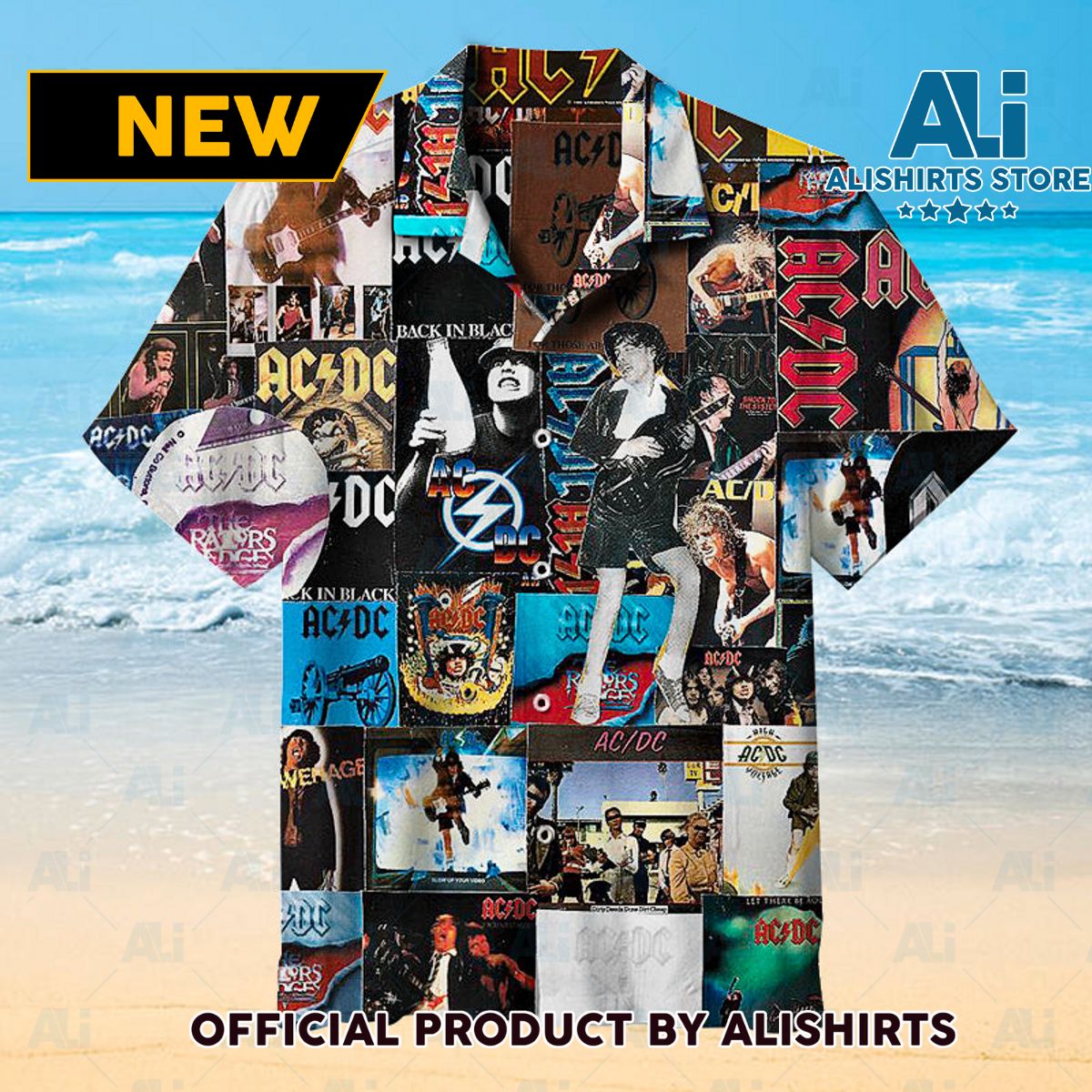 AC DC Collage Hawaiian Shirt