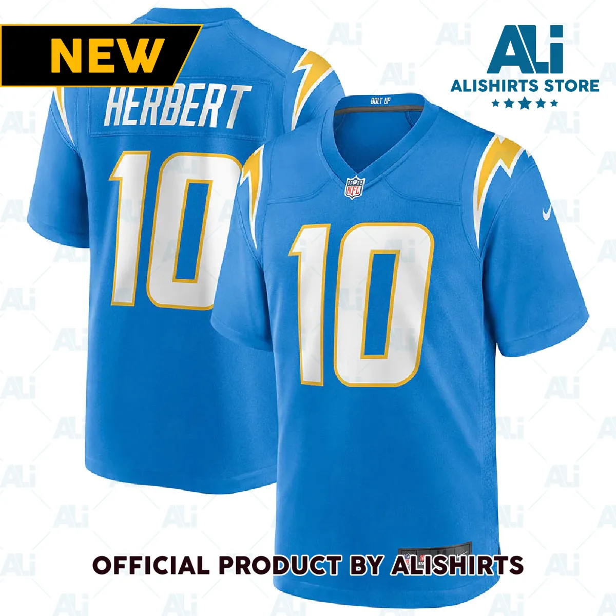 Los Angeles Chargers Justin Herbert Player Game Jersey Powder Blue