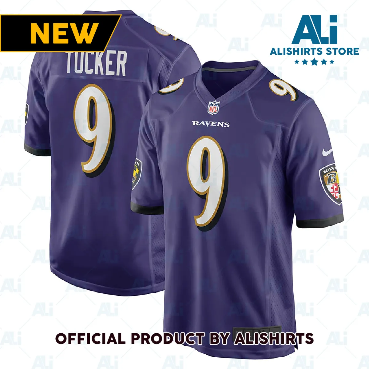 Baltimore Ravens Justin Tucker Game Player Jersey Purple