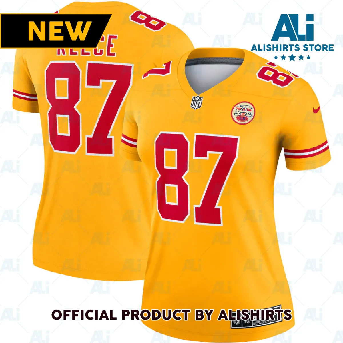 Kansas City Chiefs Travis Kelce Inverted Legend Jersey Gold