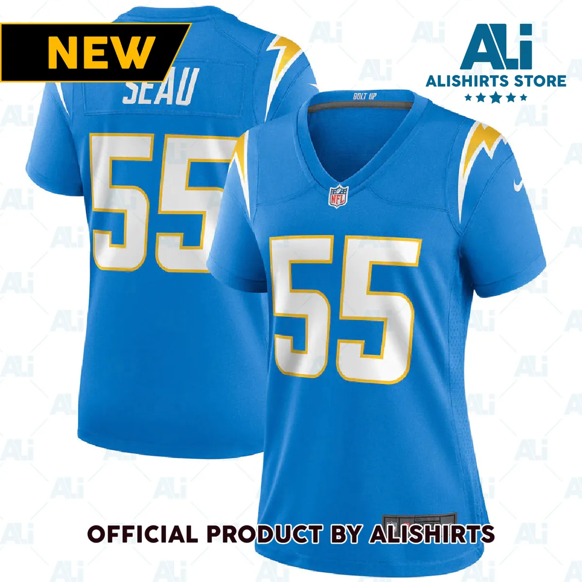 Los Angeles Chargers Junior Seau Game Retired Player Jersey Powder Blue