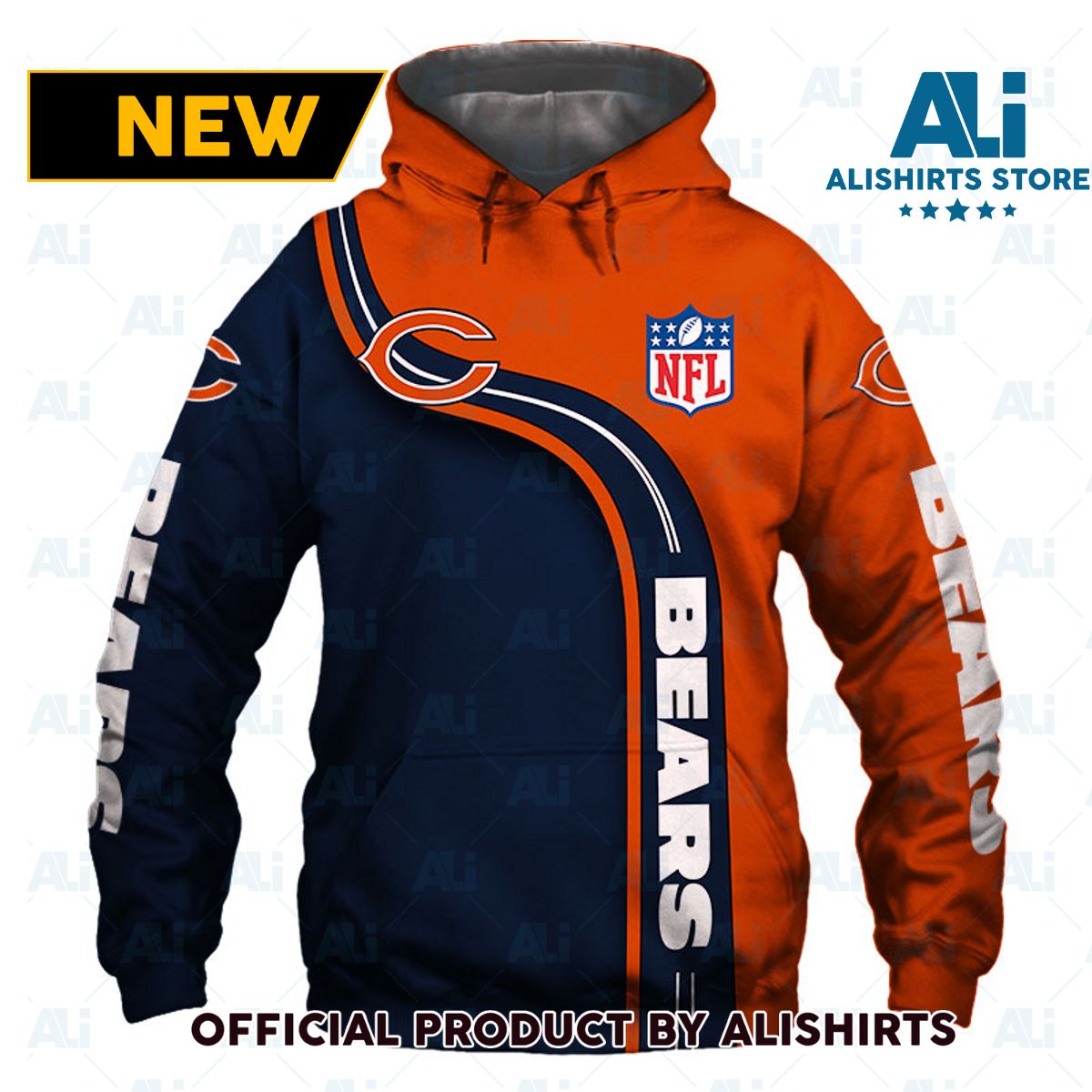 NFL Chicago Bears Curve Lines Hoodie