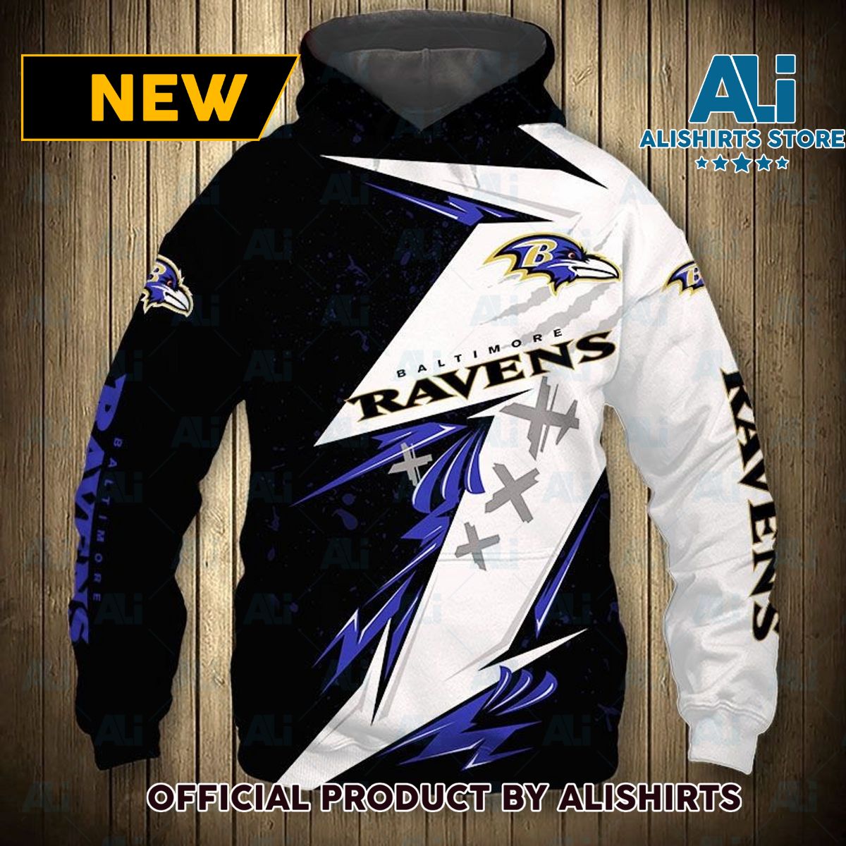 NFL Baltimore Ravens Lightning Xxx Hoodie