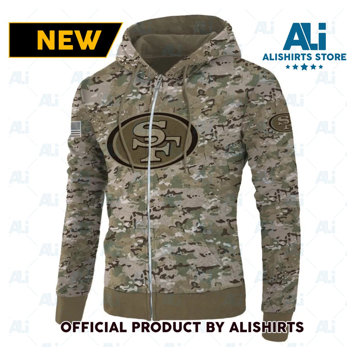 NFL San Francisco 49Ers Army Camo Hoodie