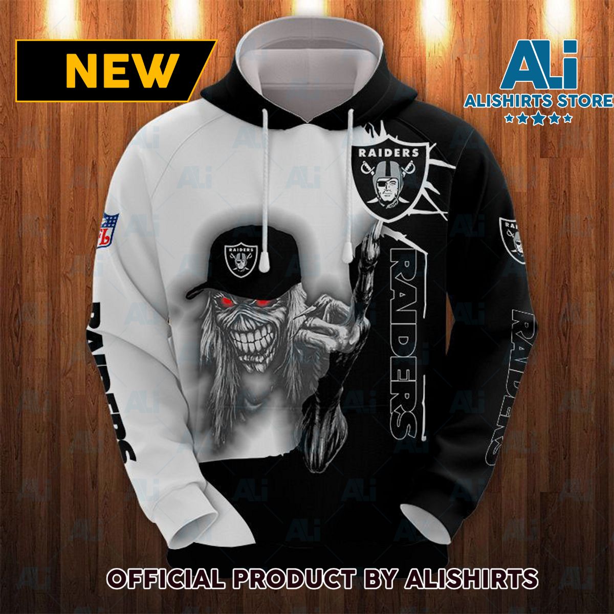 NFL Las Vegas Raiders Metal Skull Hoodie