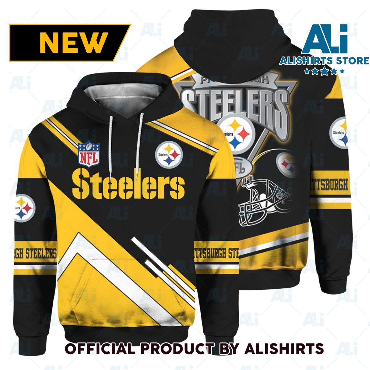 NFL Pittsburgh Steelers 3 Stars Hoodie