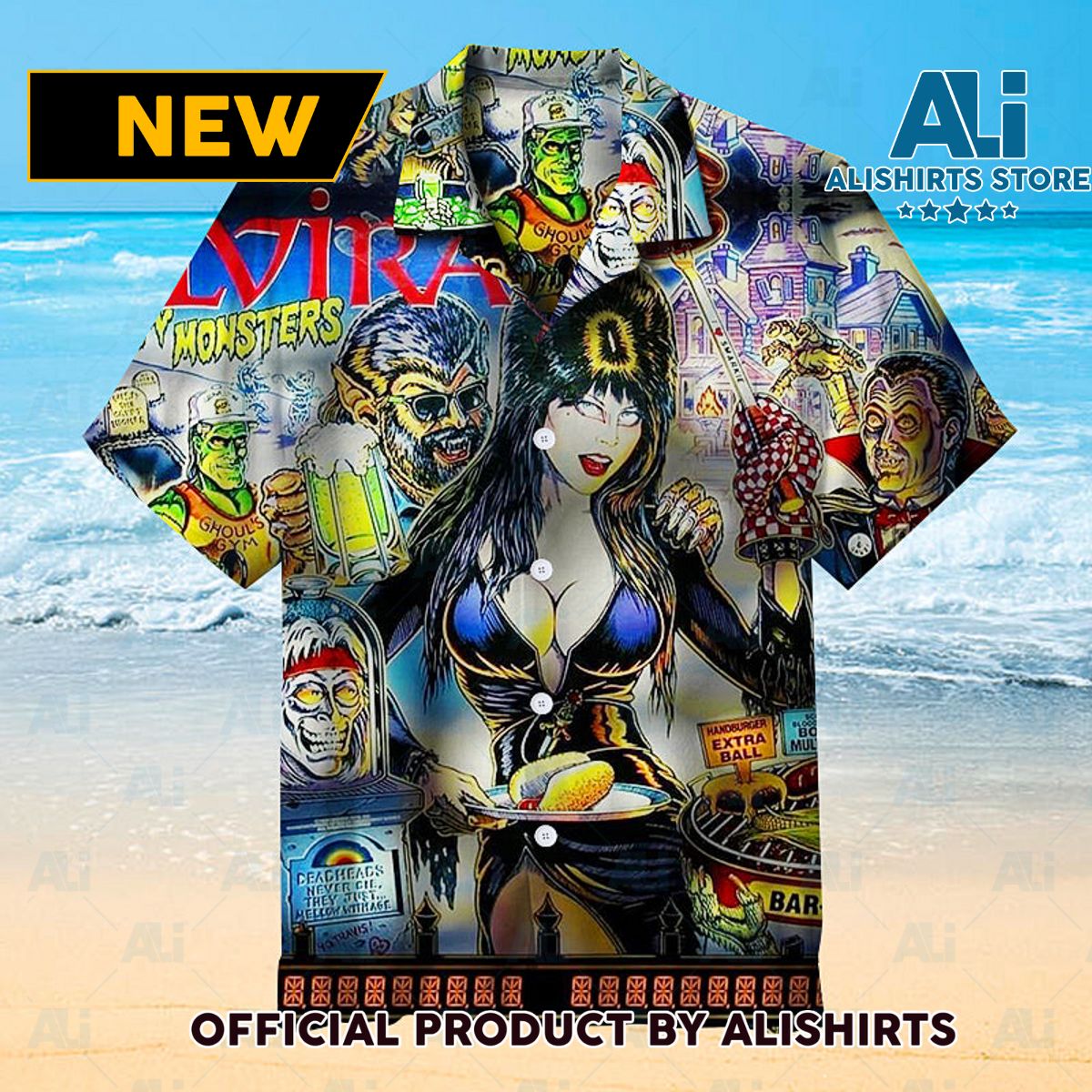 Mistress of the Dark Pinball Universal Hawaiian Shirt