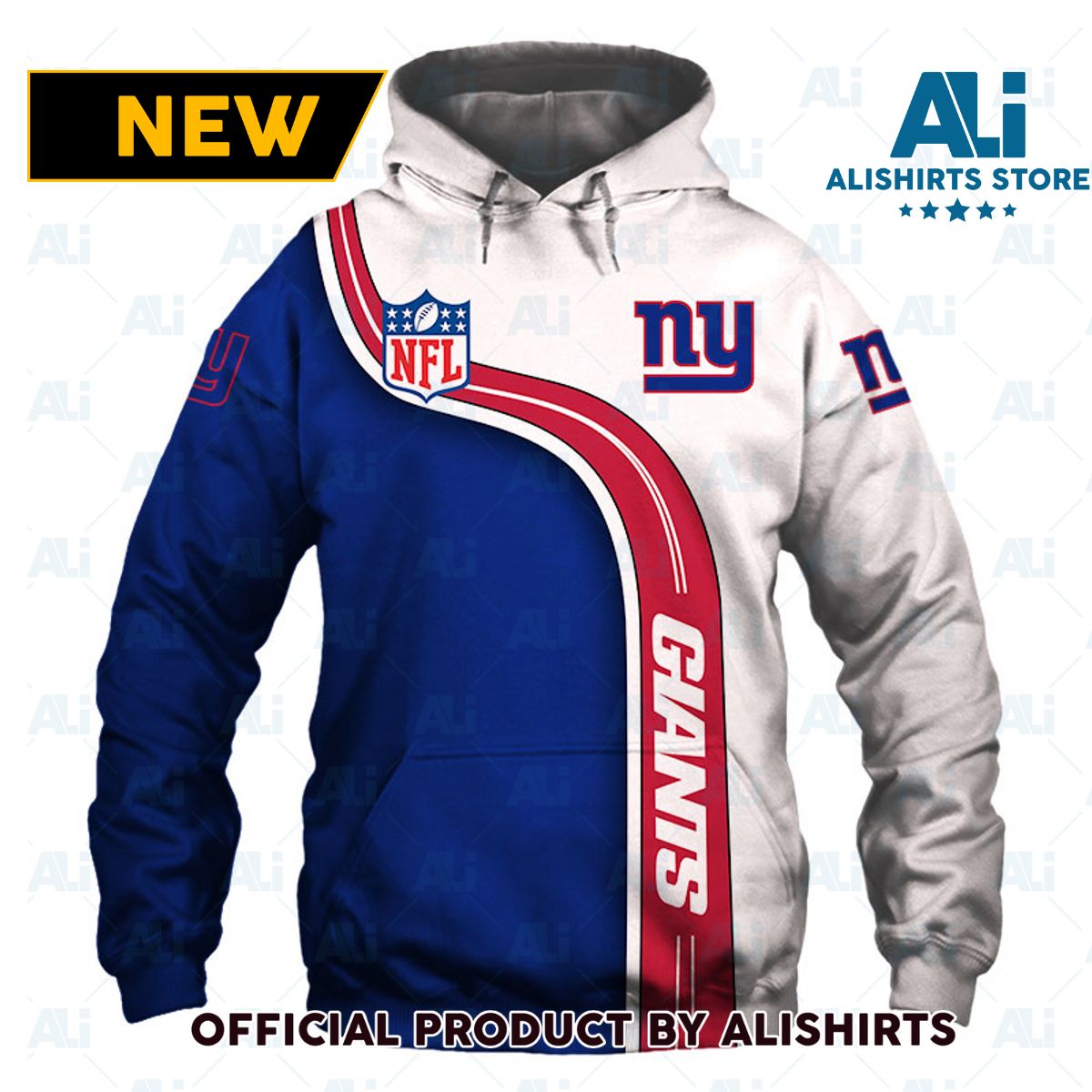 NFL New York Giants Curve Lines Hoodie