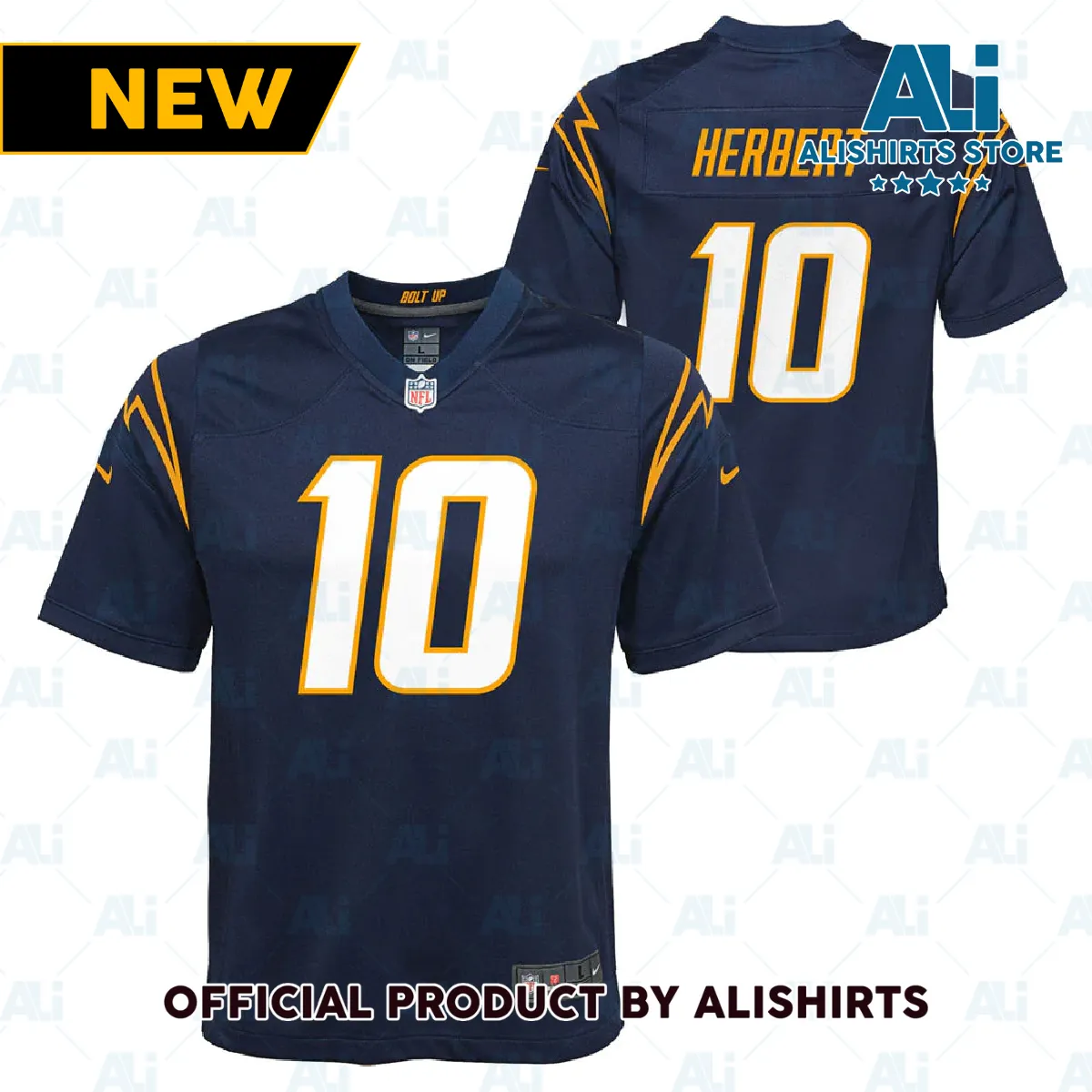 Los Angeles Chargers Justin Herbert Team Game Alternate Jersey Navy