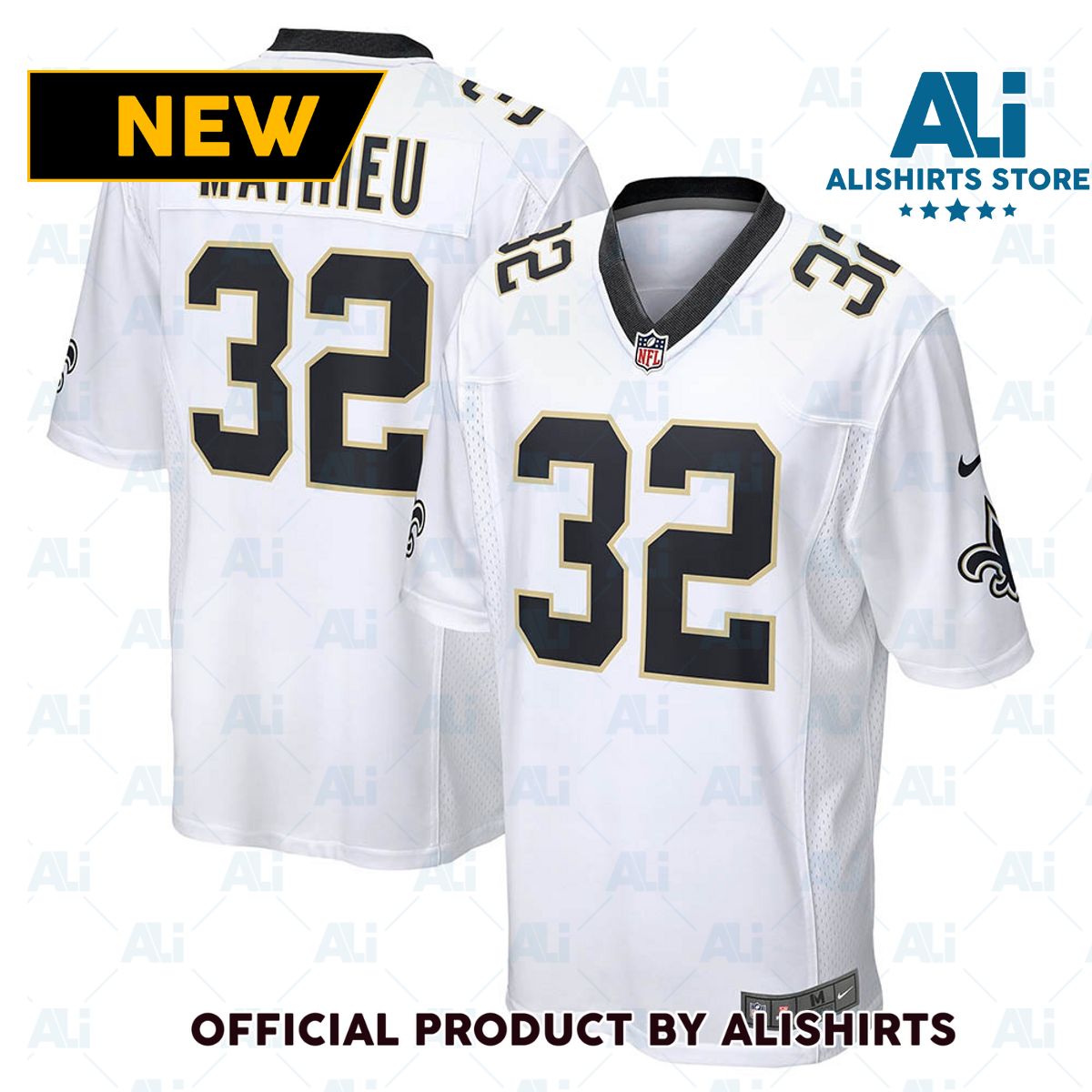 New Orleans Saints Tyrann Mathieu Game Jersey White