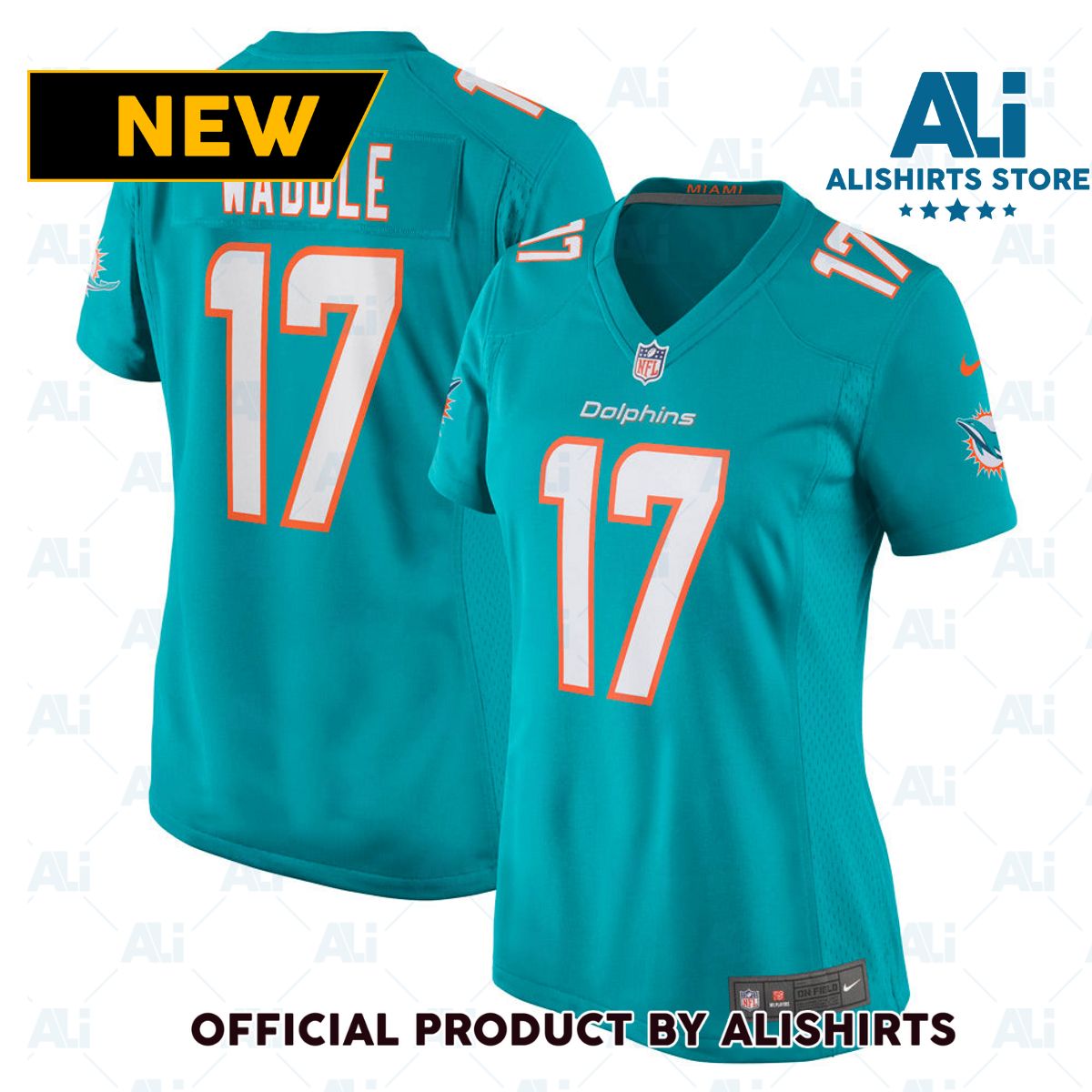 Miami Dolphins Jaylen Waddle Game Player Jersey Aqua