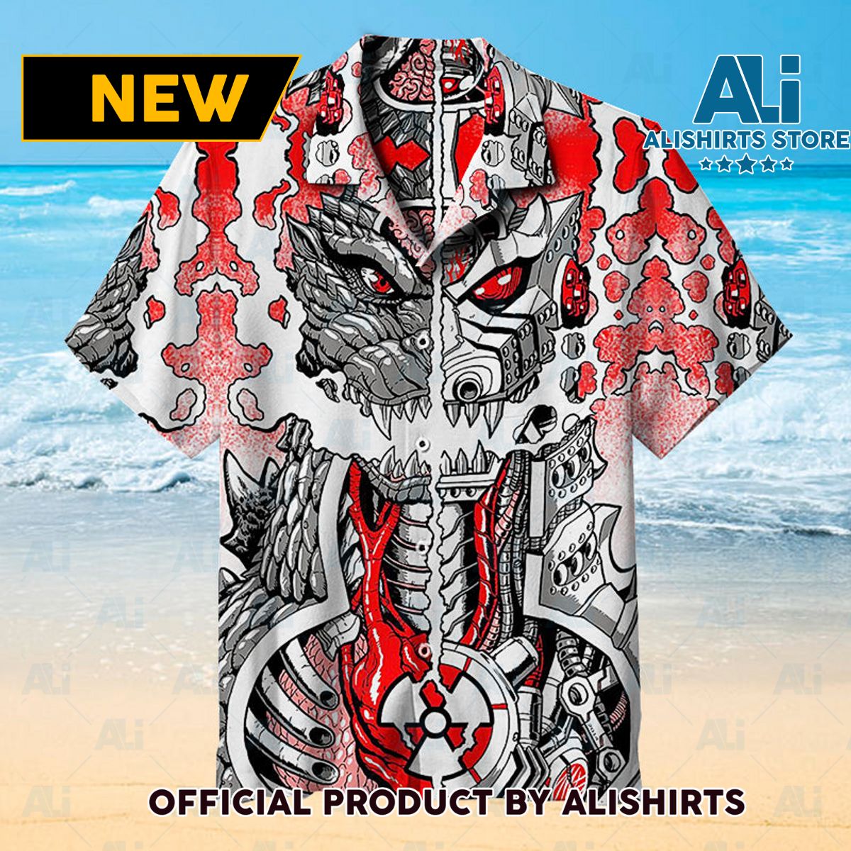 Classic Godzilla Robot Godzilla Hawaiian shirt