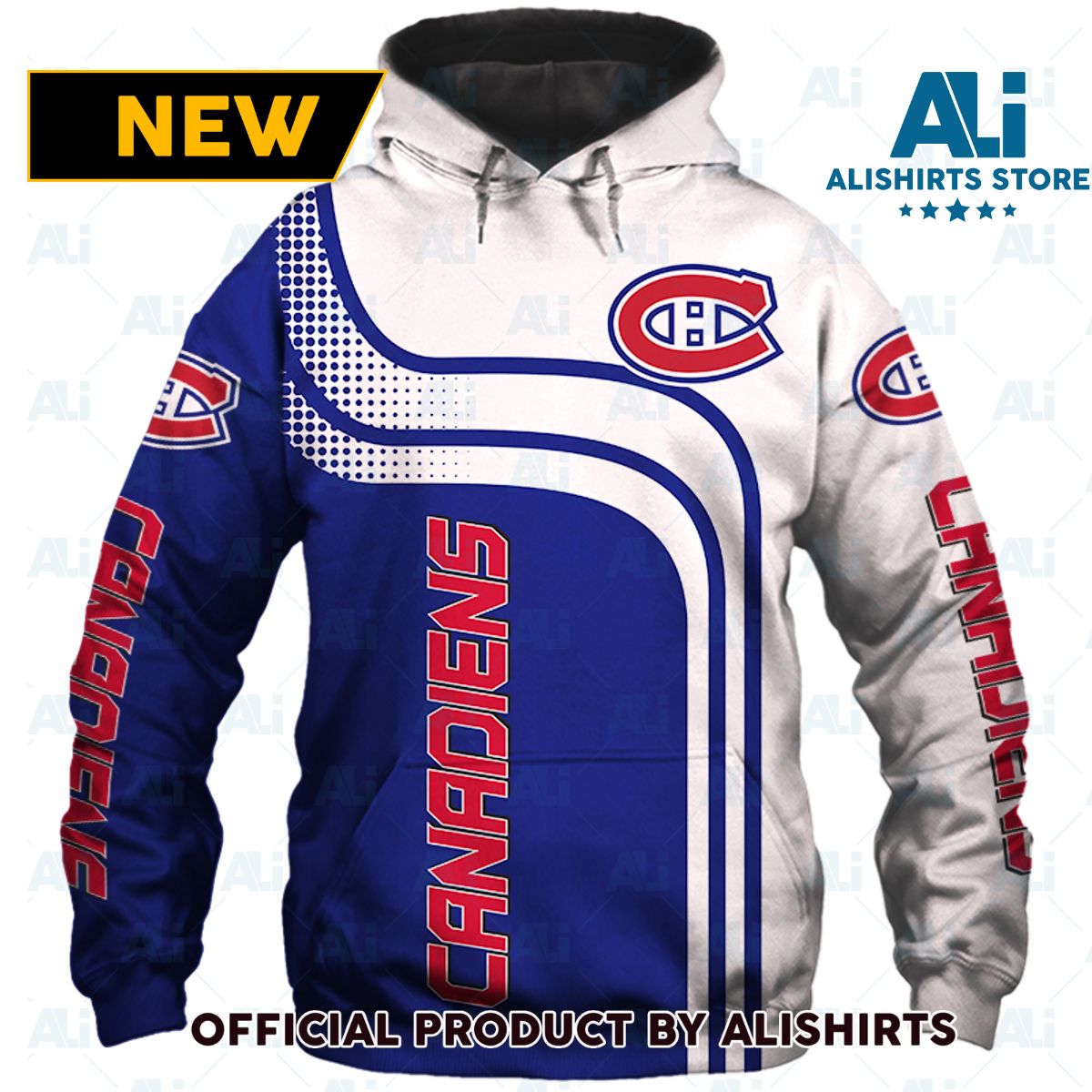 NHL Montreal Canadiens Curve Lines Hoodie