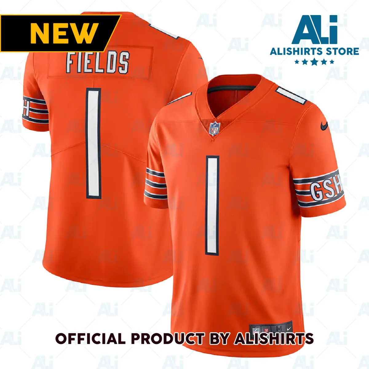 Chicago Bears Justin Fields Alternate Vapor Limited Jersey Orange