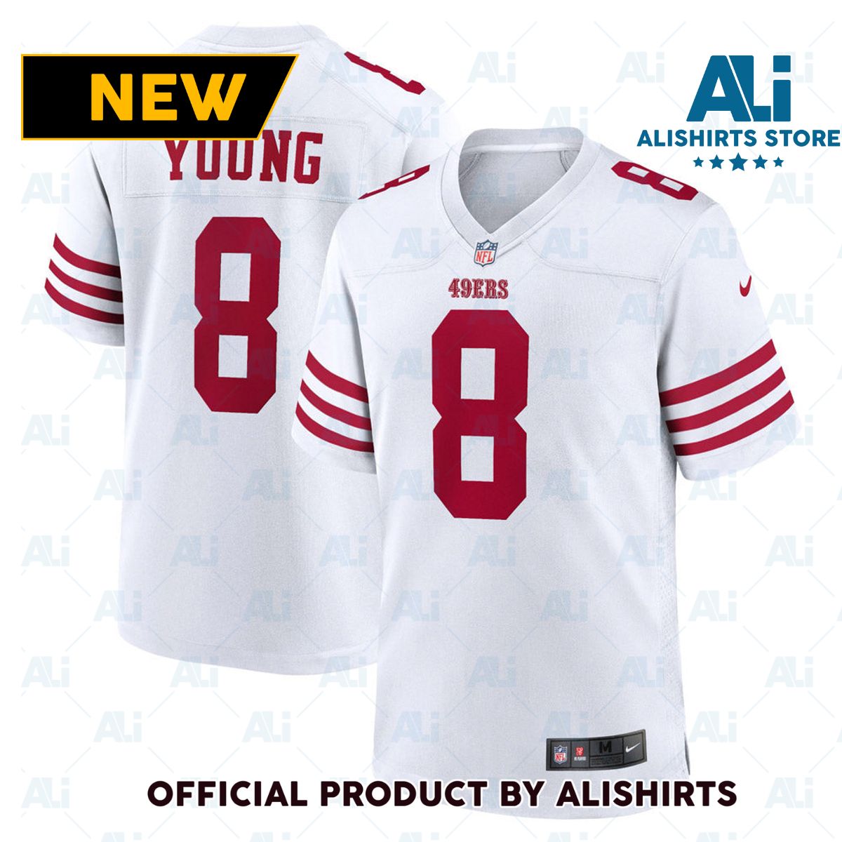 San Francisco 49ers Steve Young Retired Player Game Jersey White