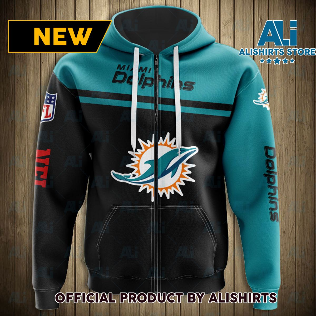 NFL Miami Dolphins Skull Hoodie