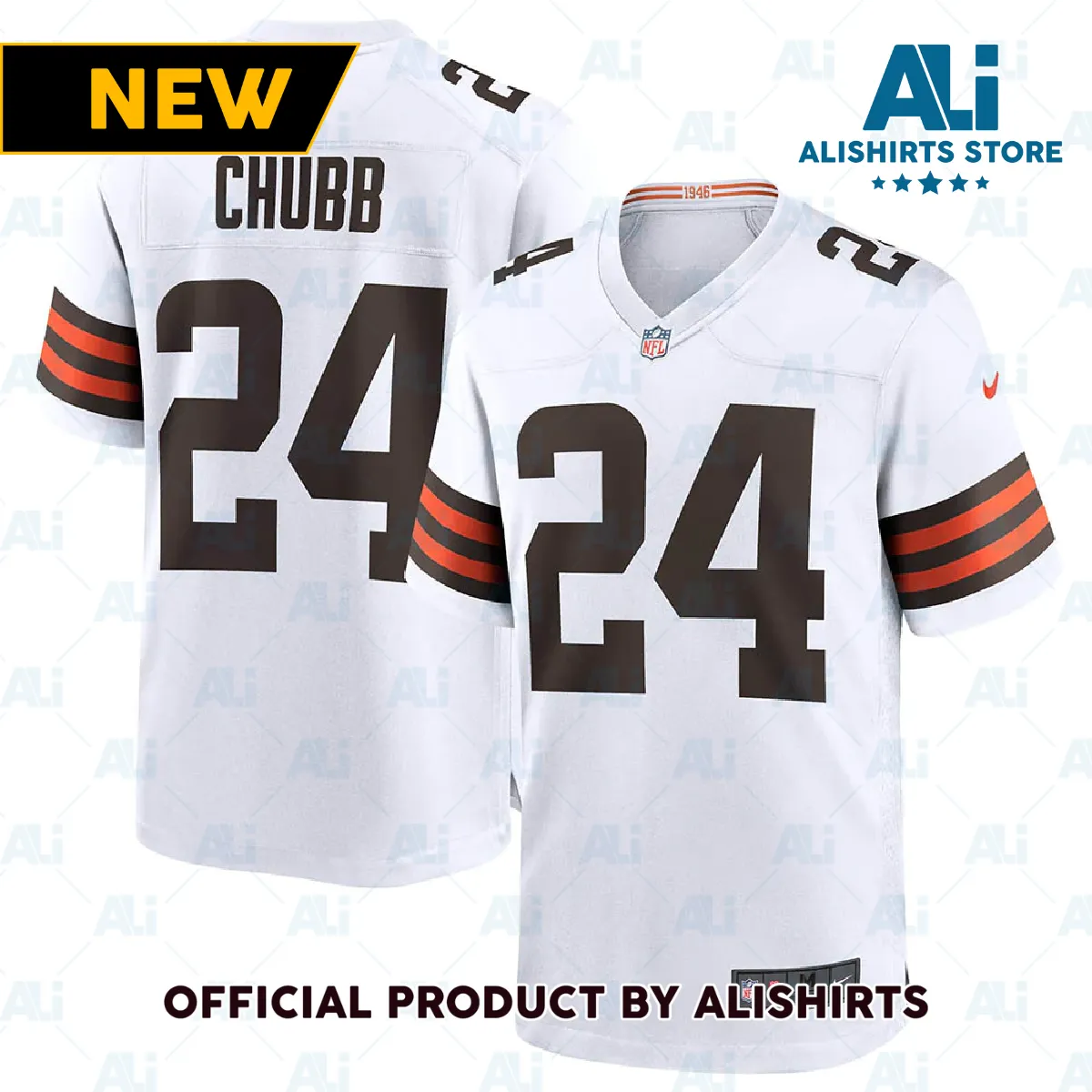 Cleveland Browns Nick Chubb Game Jersey White