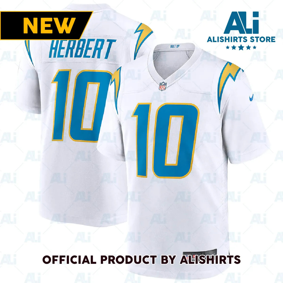 Los Angeles Chargers Justin Herbert Game Jersey White