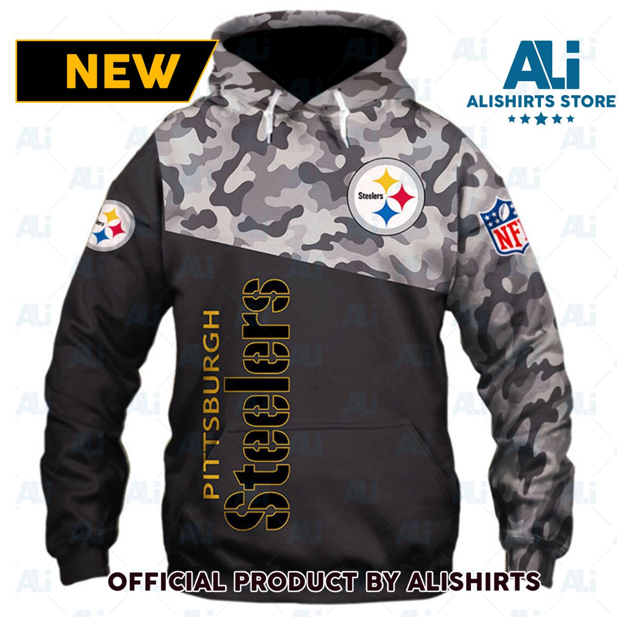 NFL Pittsburgh Steelers Military Camo Hoodie