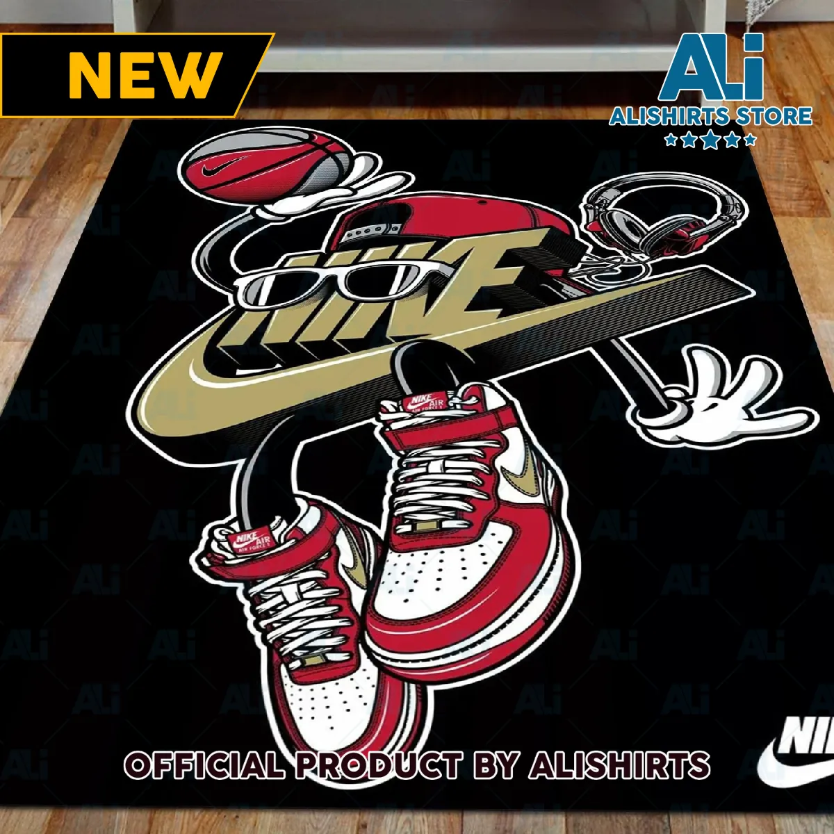 Nike Vintage Air Jordan 1 Basketball Custom Rectangle Rug Carpet