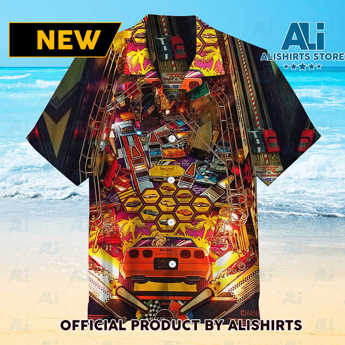 Corvette Pinball Universal Hawaiian Shirt