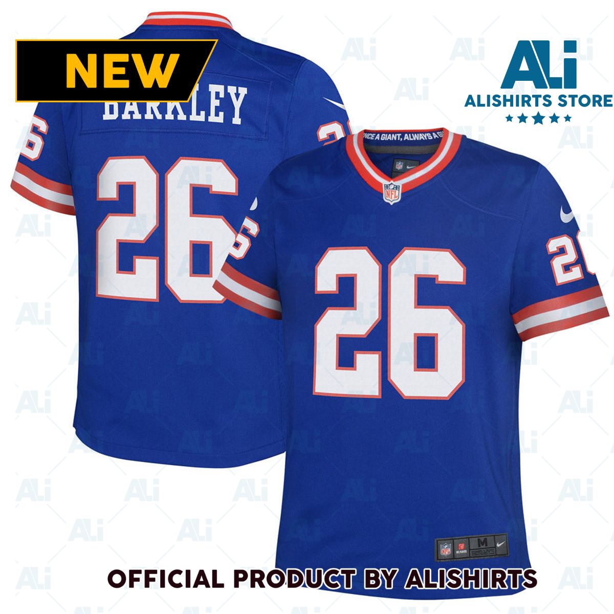 New York Giants Saquon Barkley Classic Player Game Jersey Royal Blue