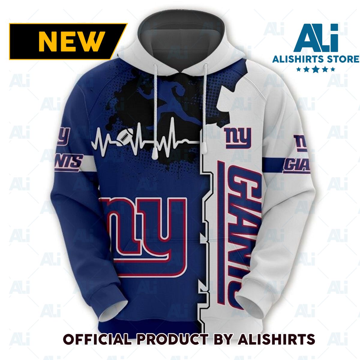 NFL New York Giants Ecg Line Hoodie