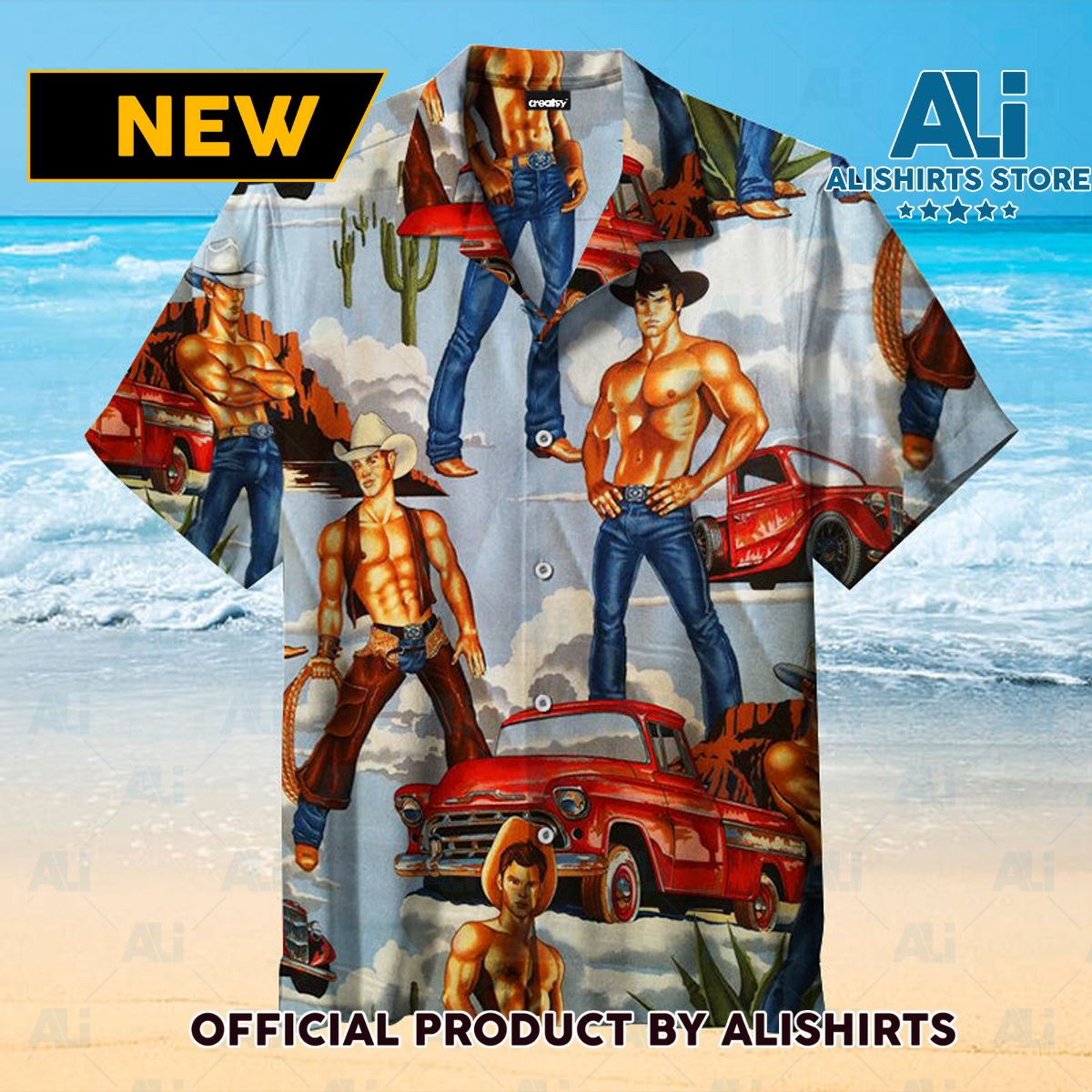 Hunky Ranch Hands Unisex Hawaiian Shirt