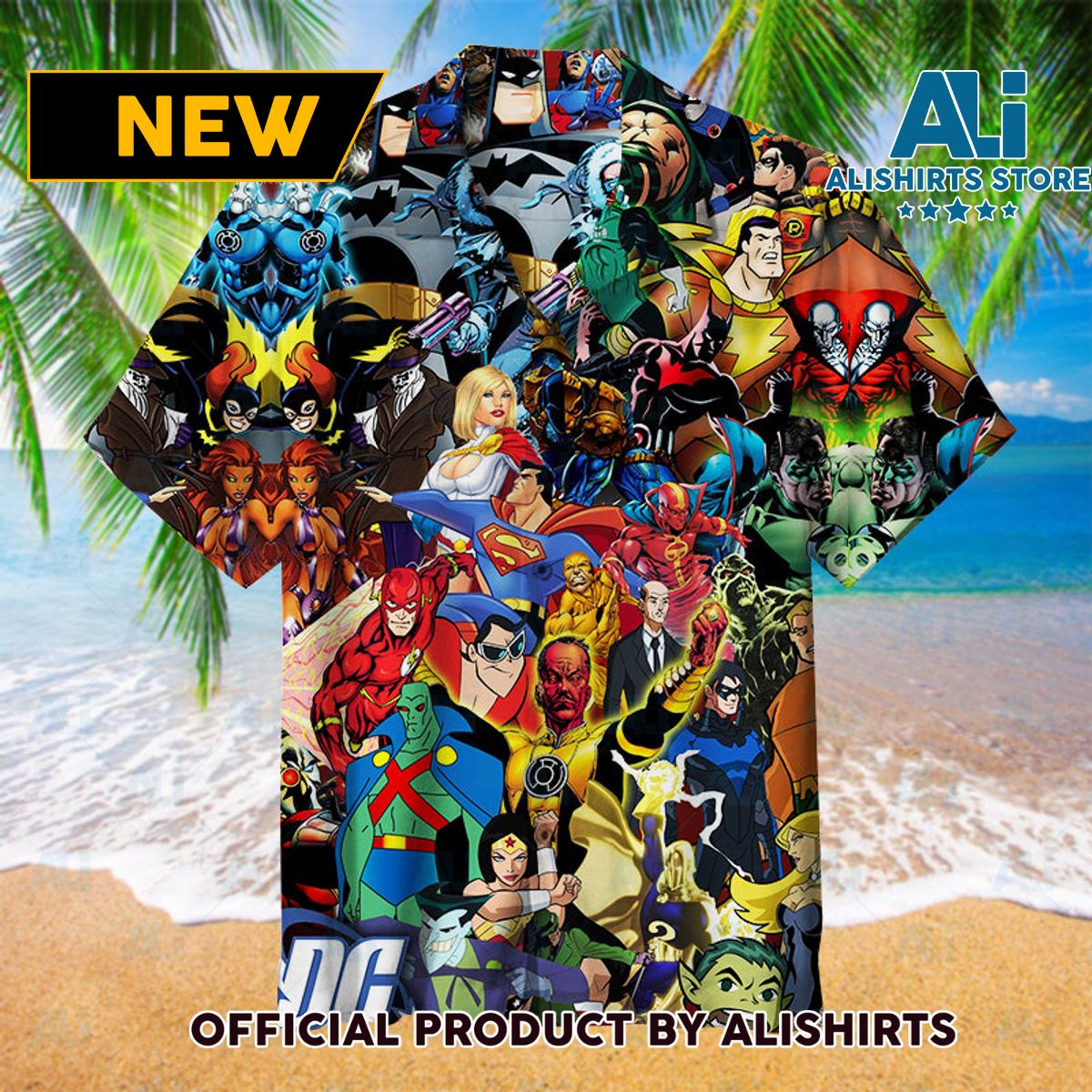 DC Comics Character Collage Art Unisex Hawaiian Shirt