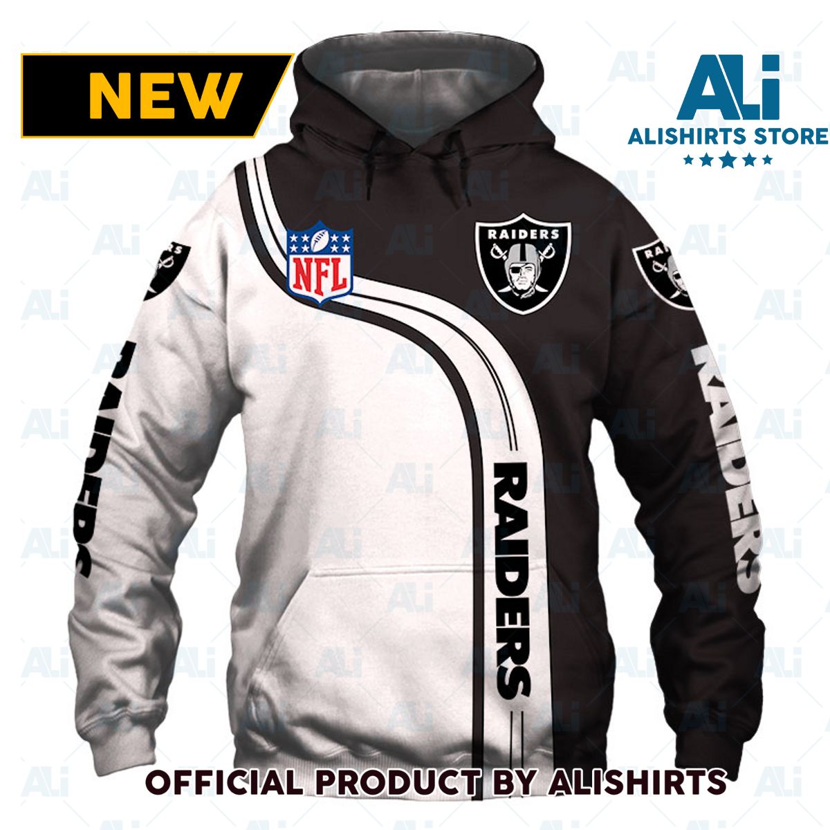 NFL Oakland Raiders Curve Lines Hoodie