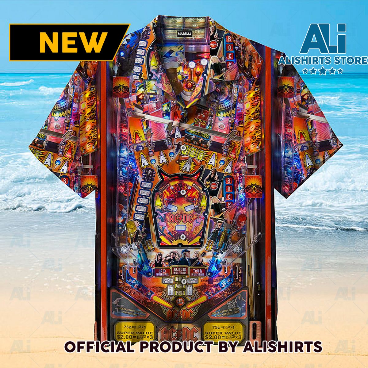 AC DC PINBALL Universal Hawaiian Shirt