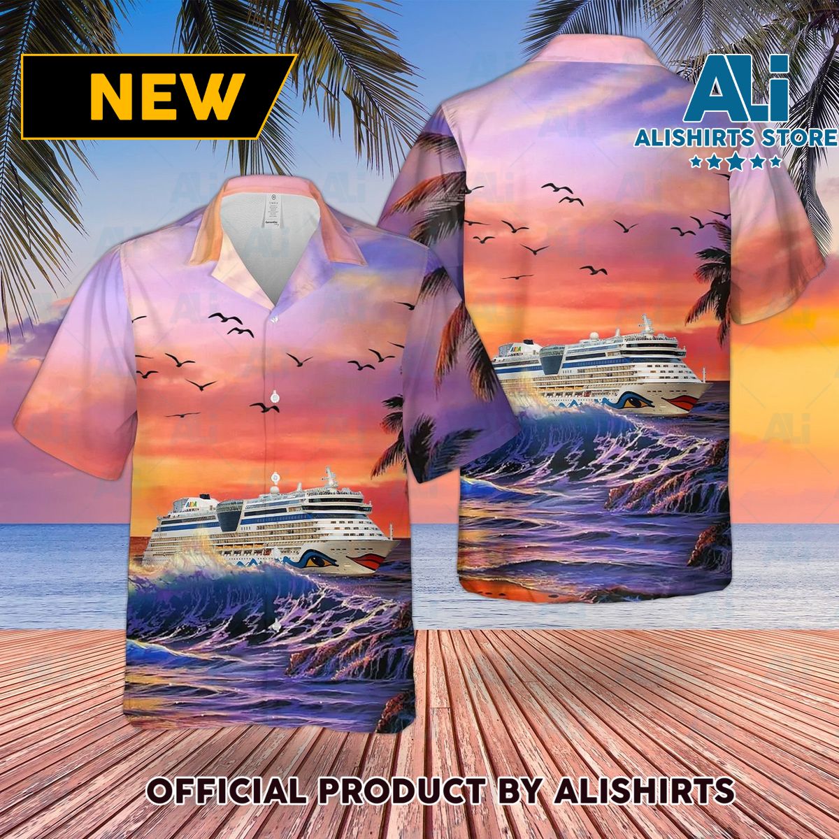 AIDA Cruises Sunset Hawaiian Shirt