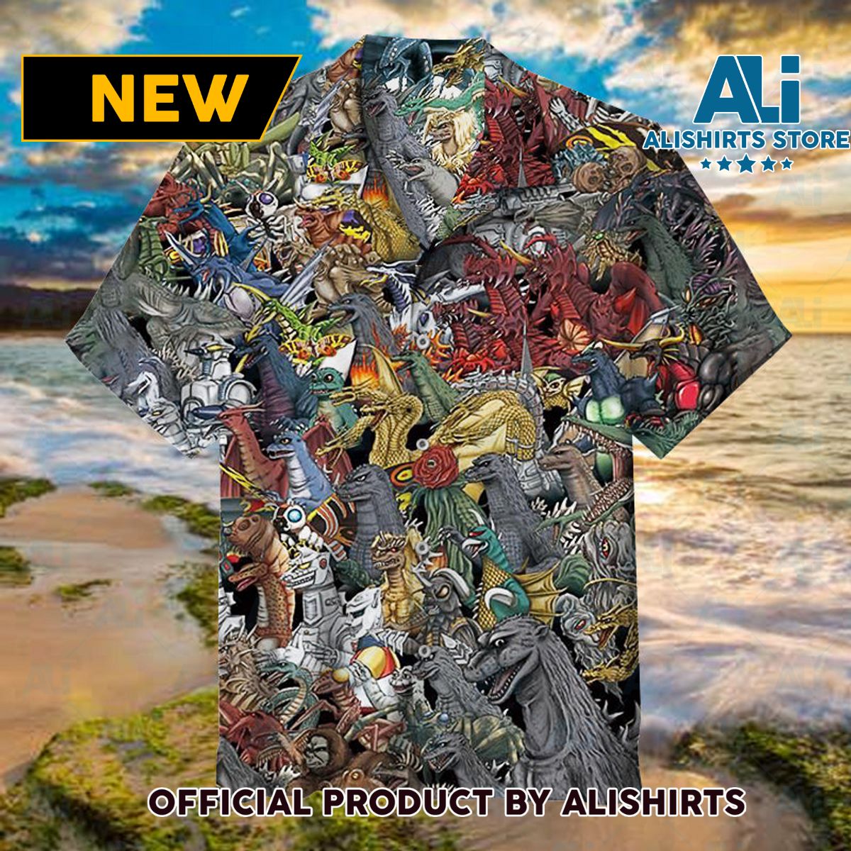 All Godzilla Monsters Unisex Hawaiian Shirt