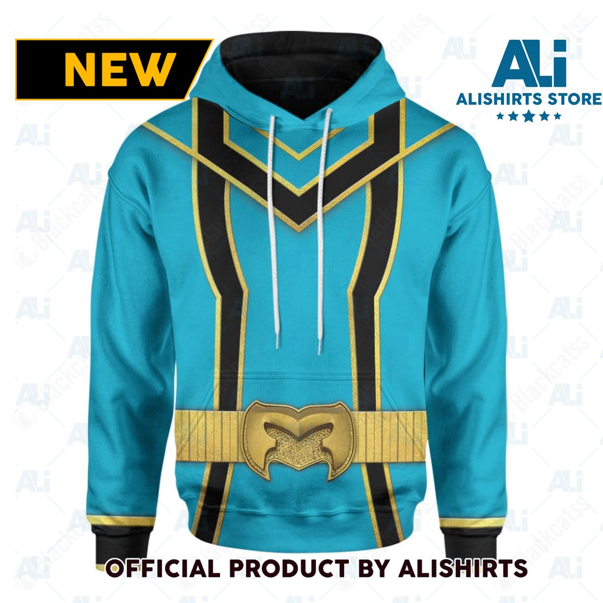 Blue Power Rangers Mystic Force Custom Hoodie