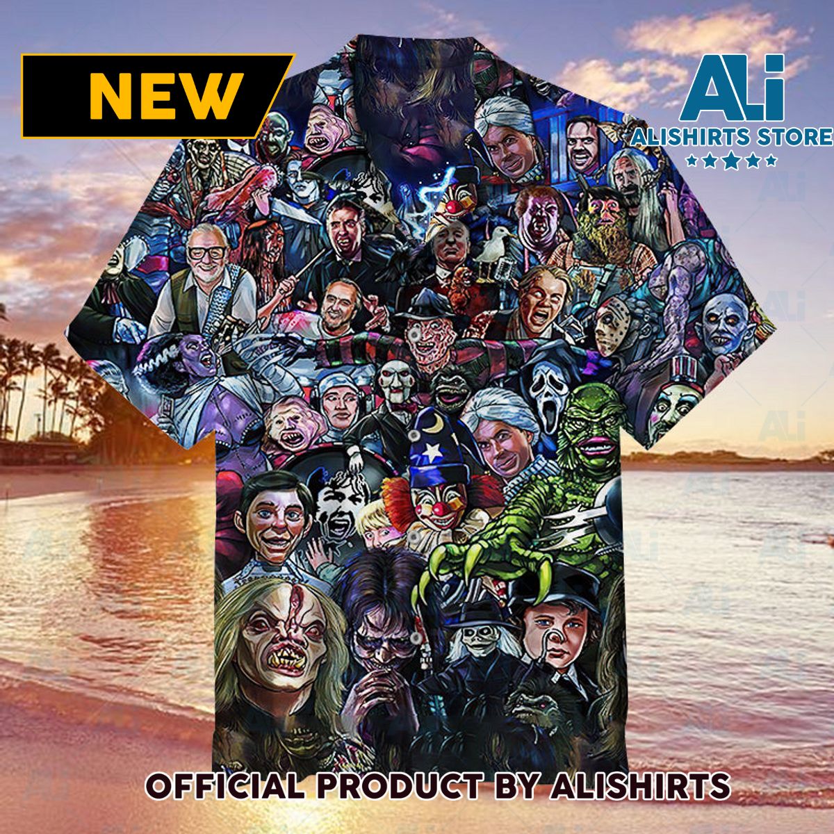 Horror movie characters collection Unisex Hawaiian Shirt