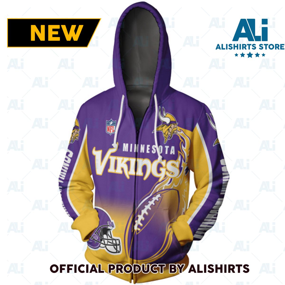 NFL Minnesota Vikings Flame Ball Hoodie