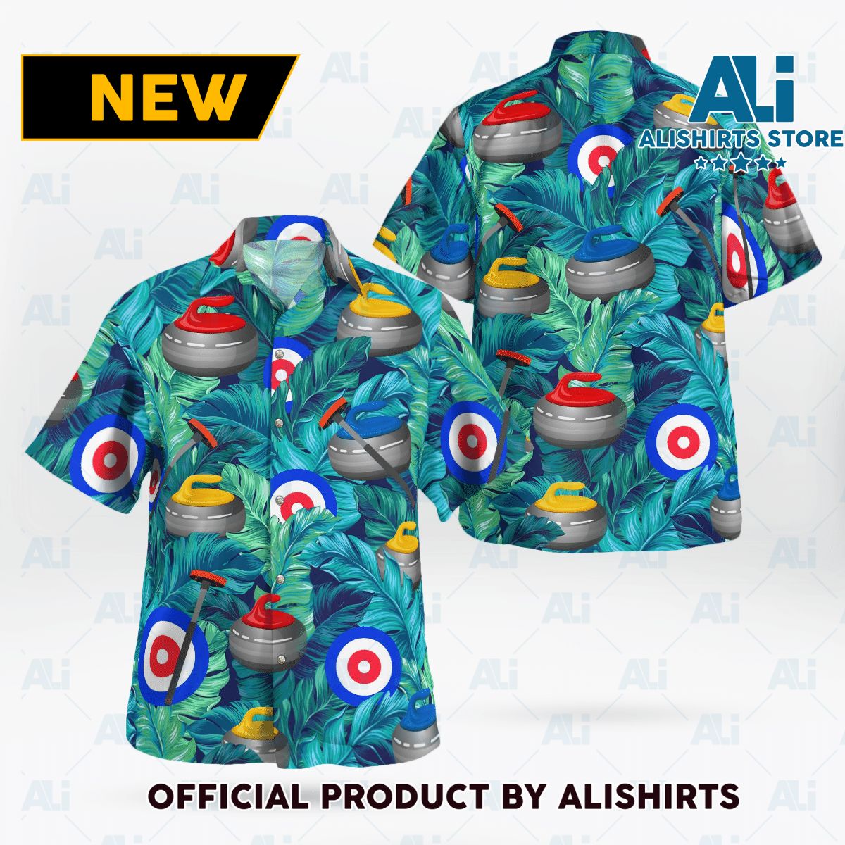 Curling Tropical Hawaiian Shirt