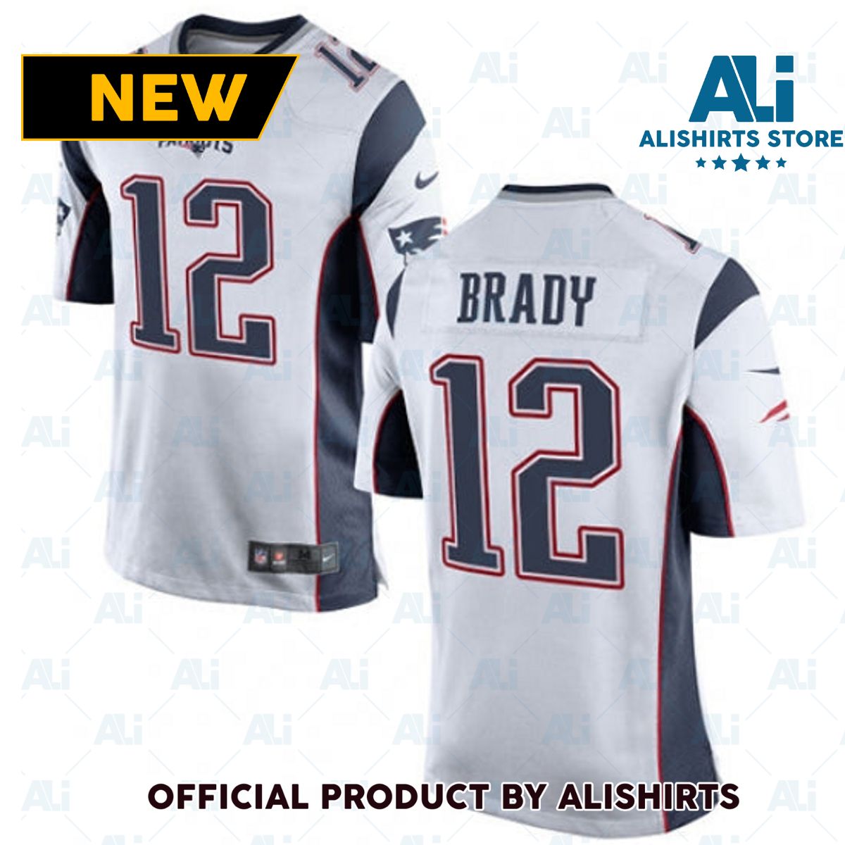 New England Patriots Tom Brady Game Jersey White