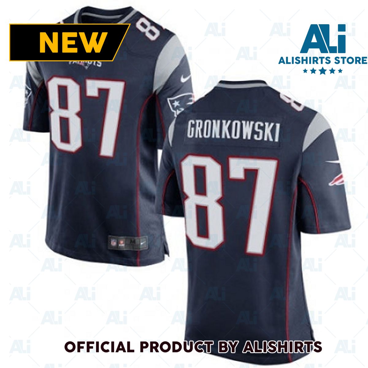 New England Patriots Rob Gronkowski Game Jersey Navy Blue