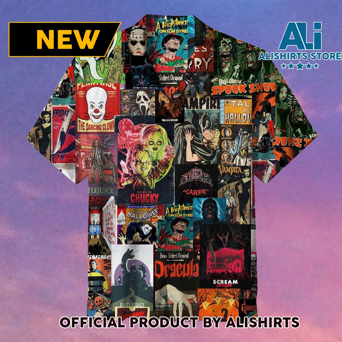 Horror Movie Collage Unisex Hawaiian Shirt