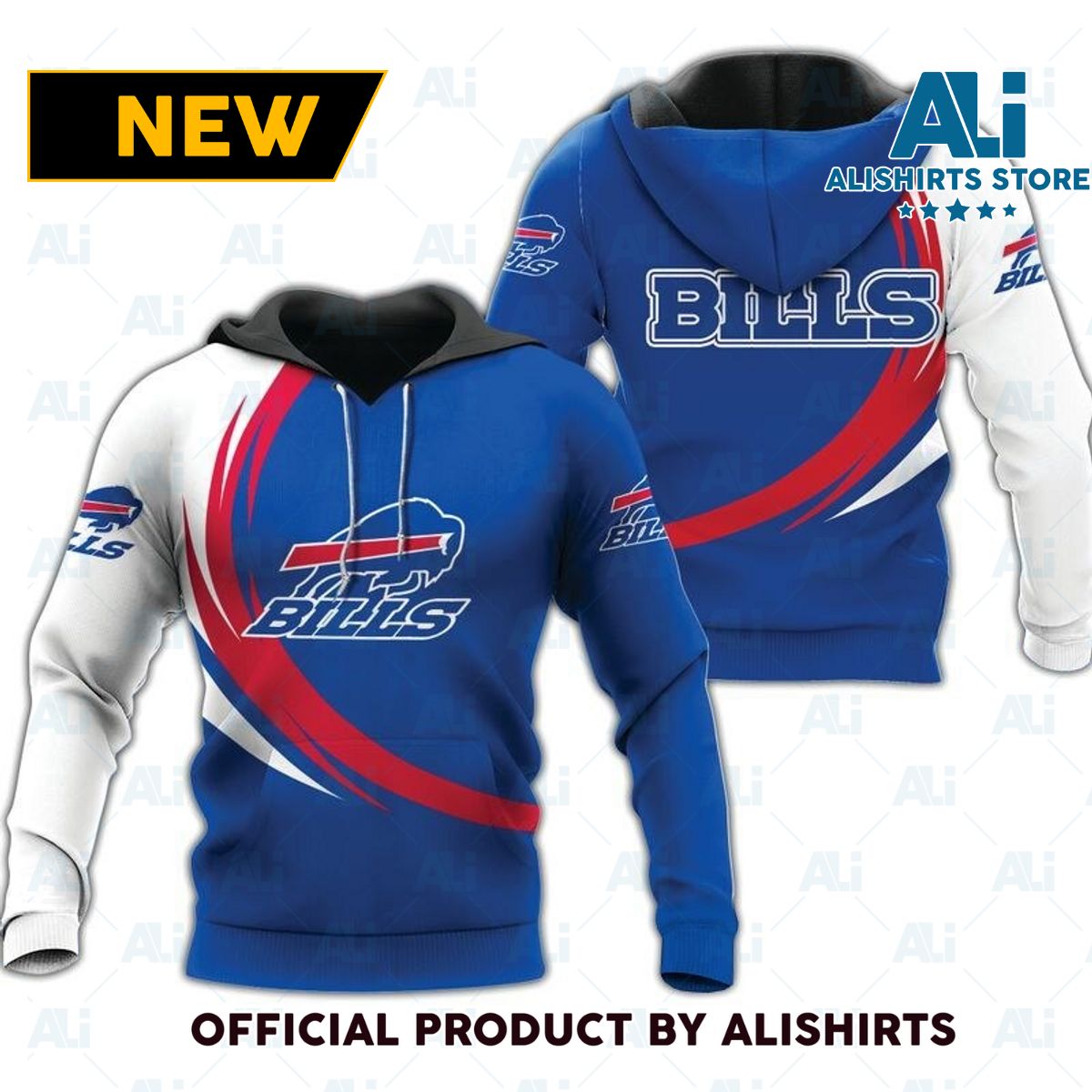 NFL Buffalo Bills Curve Graphic Hoodie