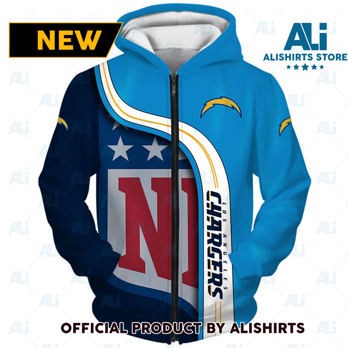 NFL Los Angeles Chargers Curve Graphic Hoodie