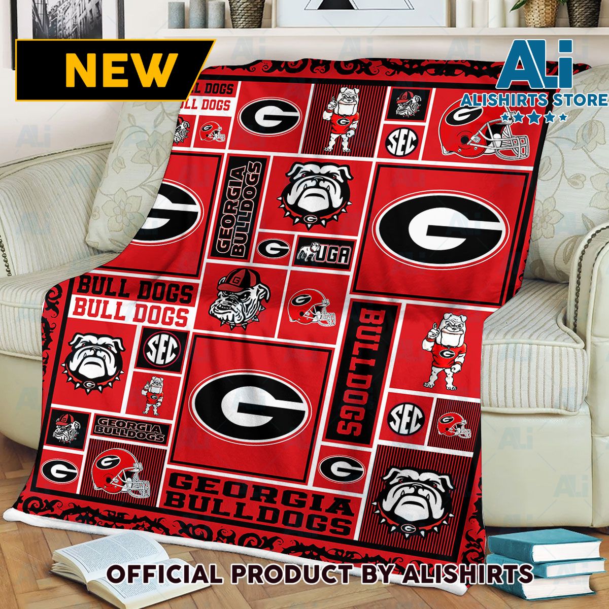 Georgia Bulldogs G logo Fleece Blanket Gifts