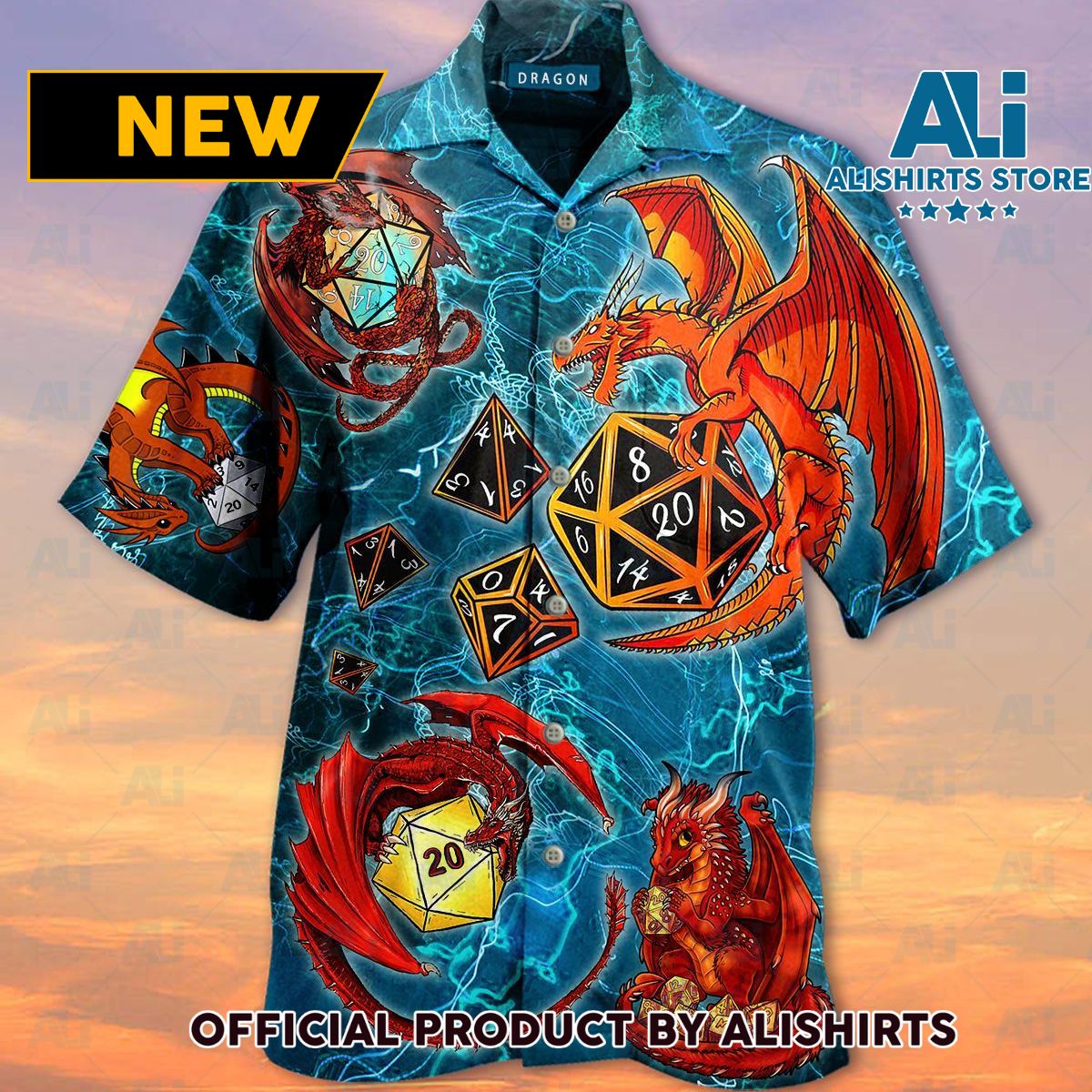 Dragon Playing Dice Universal Hawaiian Shirt