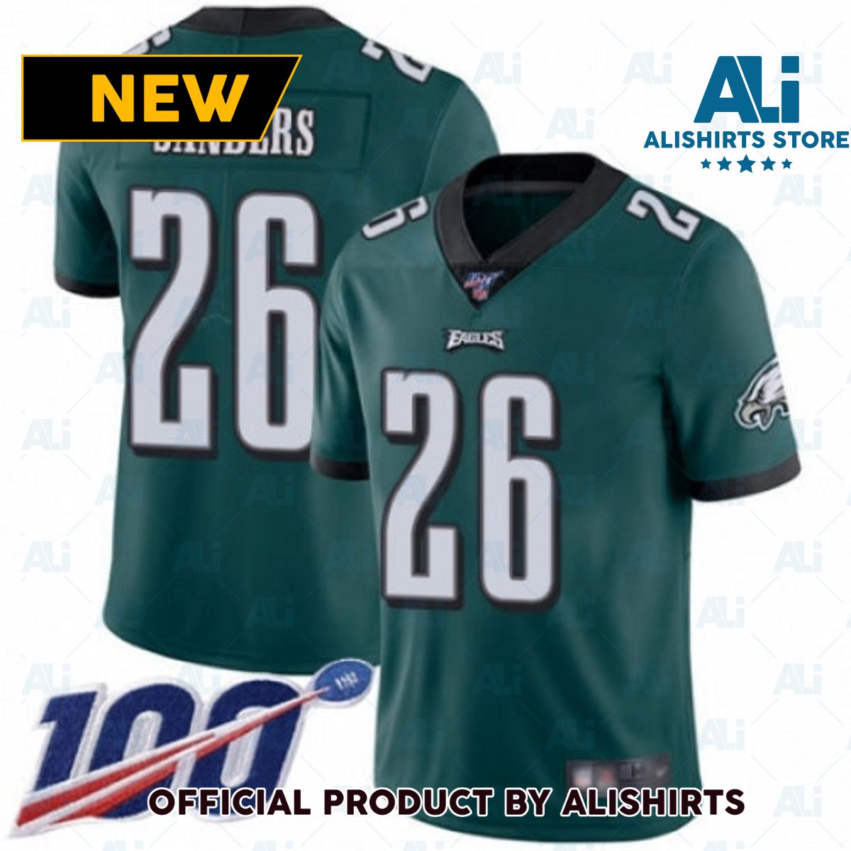 Philadelphia Eagles Miles Sanders Vapor Untouchable 100th Anniversary Jersey Green