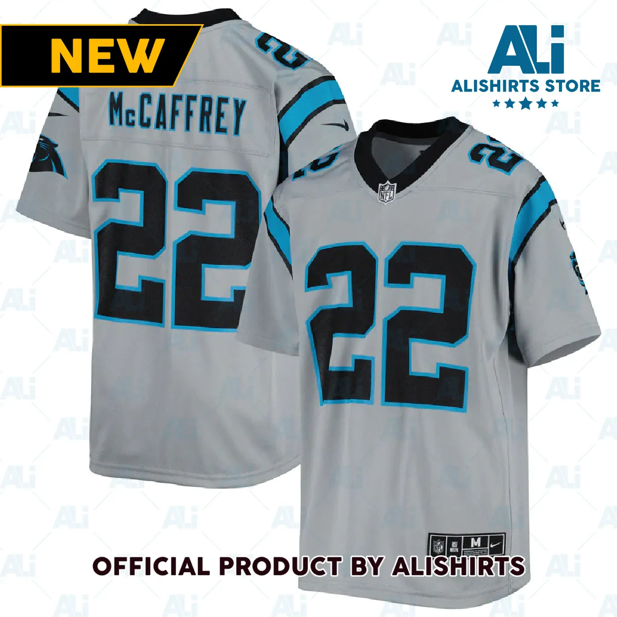 Carolina Panthers Christian McCaffrey Inverted Team Game Jersey Silver