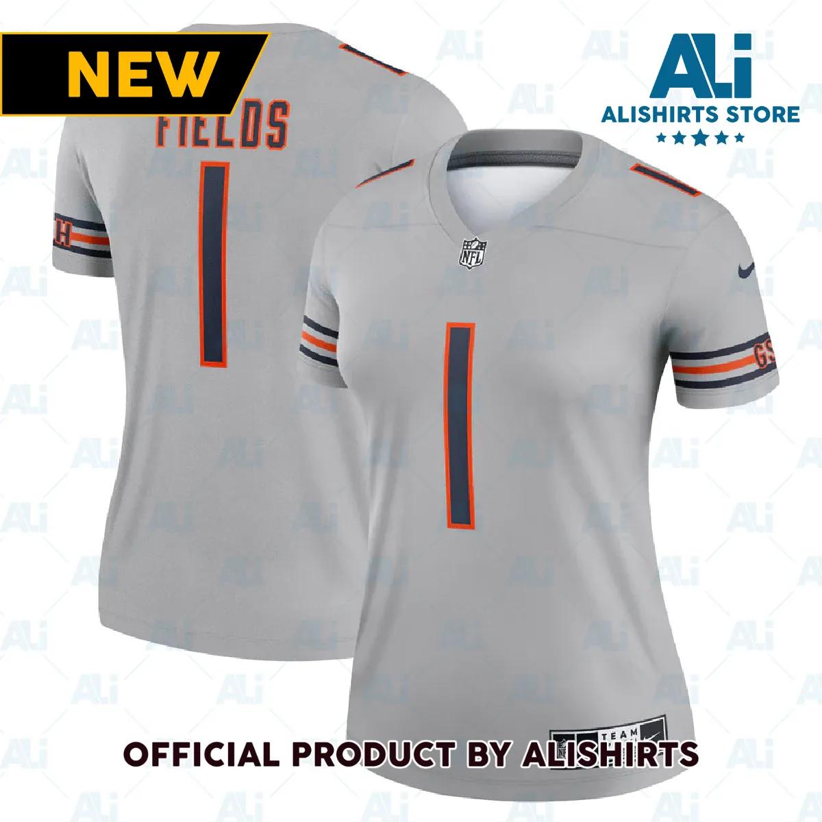 Chicago Bears Justin Fields Inverted Legend Jersey Gray
